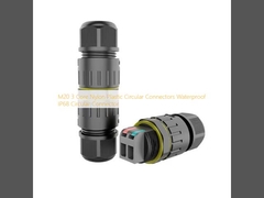 M20 Conectores circulares de plástico de nylon de 3 núcleos Conector circular impermeable IP68