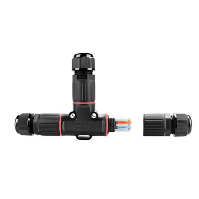 comprar Waterproof Circular Connector T-Type 1 Input 2 Output with PA66 Material and 0.5mm²-2.5mm² Wire Gauge Fabricación en línea