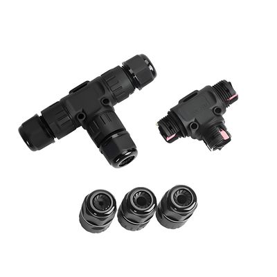 comprar Conector circular impermeable de 3 pines tipo T, 1 entrada 2 salidas, cableado rápido para equipos industriales Fabricación en línea