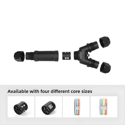 comprar M25T Port 2Pin Waterproof Connector 1 in 2 out Feed Through Splitter Fabricación en línea