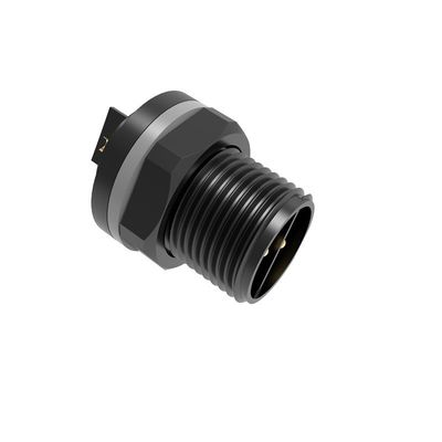 Conector circular industrial impermeable a agua IP67 M12 Conector roscado a través del agujero