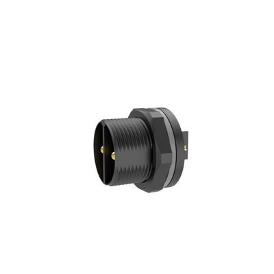 M16 Conector circular impermeable con rosca de control de panel soldado con pin femenino delantero