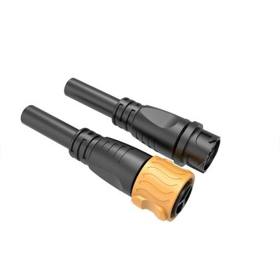 Conector macho-hembra impermeable IP68 de tres núcleos P25 con corriente nominal de 25A y material de nylon PA66 para caja de motor de microinversor