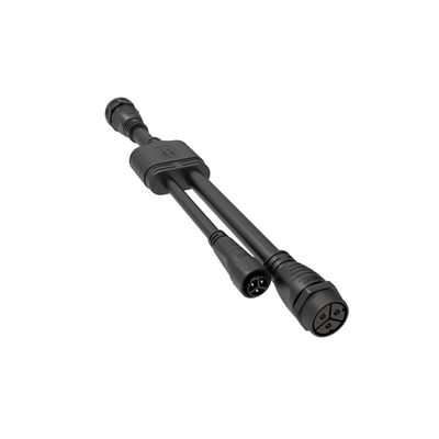 Conector macho-hembra M16 IP68 a prueba de agua con corriente nominal de 15A y diseño en Y, una salida dos en paralelo para microinversores
