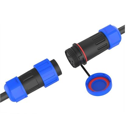 Conector de alimentación impermeable IP67, par macho-hembra con conexión de tornillo sin soldadura y clasificación de corriente máxima de 35A, LD20-5 núcleos