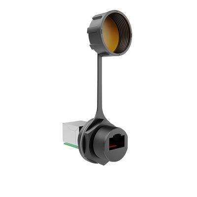 M20 Panel RJ45 Conector de cable de señal impermeable a 180 grados Cristal Plug de aviación