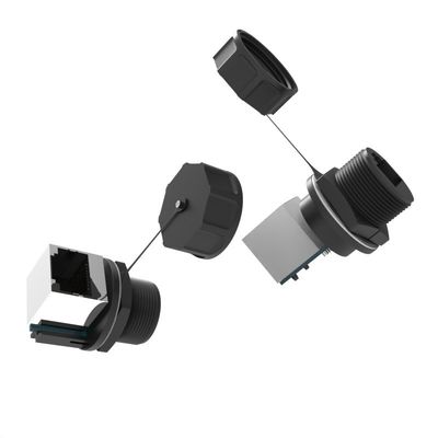 PA66 Nylon IP67 Conector de señal a prueba de agua de 90 grados Conector de cable de red de aviación