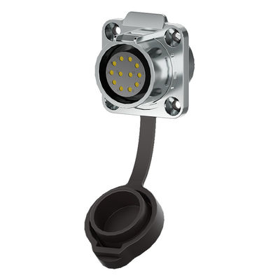 Conector de cable impermeable sobremoldeado en nailon PA66 con clasificación IP68 y corriente de 32A con pulsador de tarjeta rápida de tacto ligero