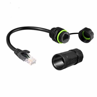 Conector de señal RJ45 a prueba de agua IP67 con resistencia a la llama UL94-V0 y velocidad de transmisión de 1000MHz