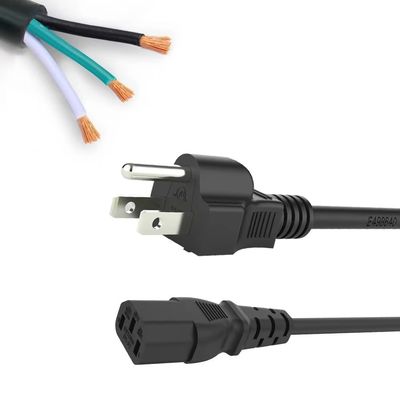 Conector de toma de corriente AC de 2 pines femenino masculino para conexión de cable de alimentación