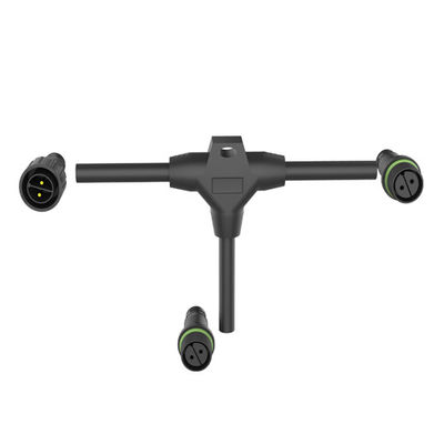 Conector circular impermeable IP67 con conexión de tipo trasero de 4 pines masculino femenino de bloqueo automático